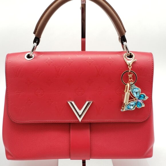 Authentic Louis Vuitton Lock & Key W/ Unbranded Elegant Blue Butterfly Keychain - Picture 1 of 8